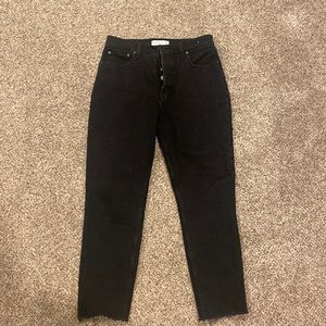 Raw hem black Abercrombie jeans (the skinny high rise) ankle length